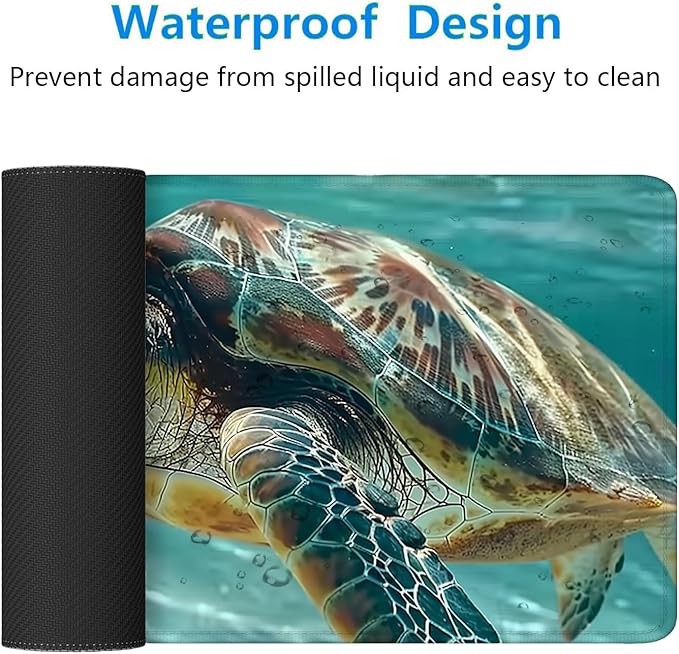 Sea Turtle Gaming Mouse Pad Cute Animal Ocean Beach XL Mouse Pad Large Mousepad Extended Laptop Keyboard Mat Gaming Desk Pad Mouse Mat 31.5"x11.8" Office Computer Keyboard Laptop Home