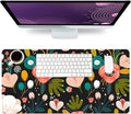 Desk Mat Large Protector Pad 23.6" ×11.8", Non-Slip PU Leather Desk Blotter, Waterproof Mouse Pad for Office Home Black Floral