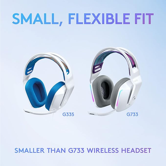 Logitech G335 Wired Gaming Headset, with Flip to Mute Microphone, 3.5mm Audio Jack, Memory Foam Earpads, Lightweight, Compatible with PC, PlayStation, Xbox, Nintendo Switch/Switch 2 - White
