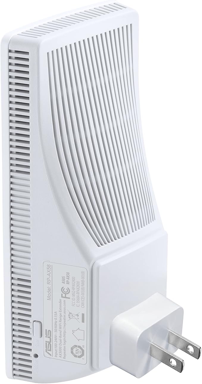 ASUS RP-AX58 AX3000 Dual Band WiFi 6 (802.11ax) Range Extender, AiMesh Extender for Seamless mesh WiFi; Works with Any WiFi Router