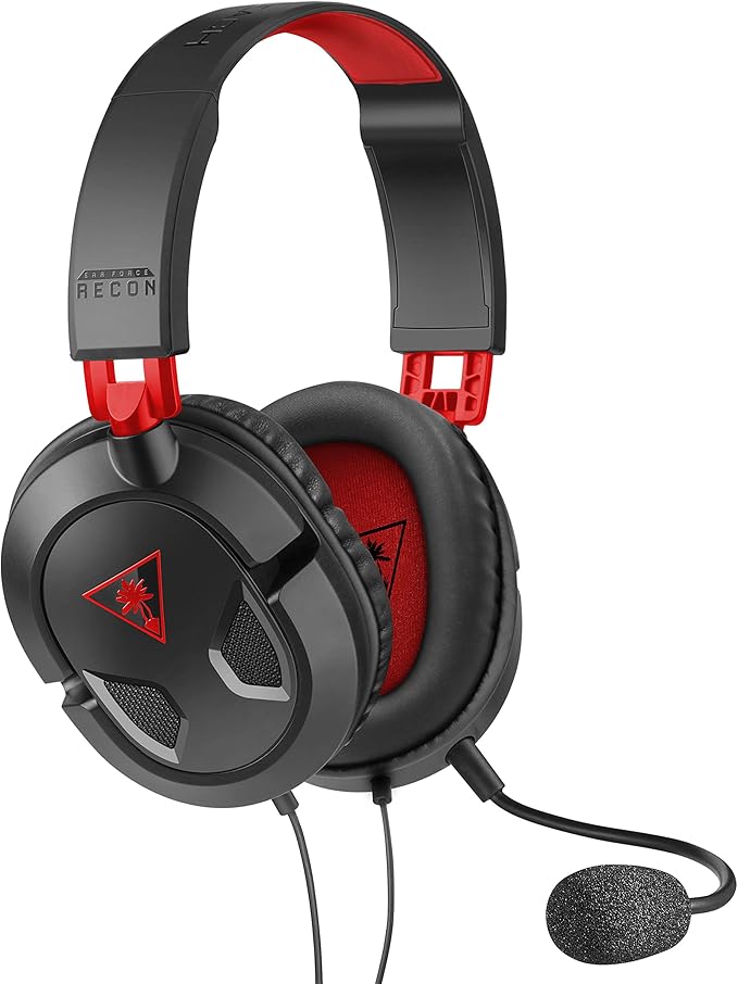 Turtle Beach Recon 50 Wired Gaming Headset - PC, Mac, PS4, PS5, Xbox Series X|S & Xbox One, & Mobile/Tablet with 3.5mm Removable Mic, 40mm Speakers, & In-line Controls – Black
