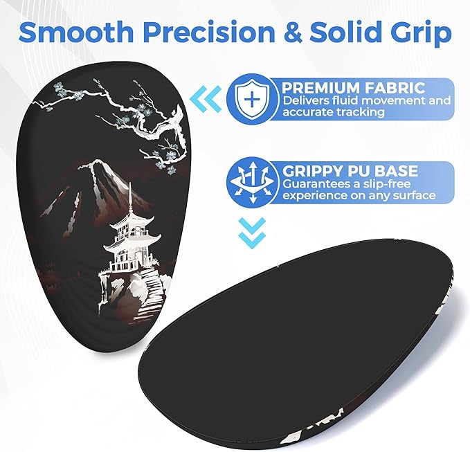 Ergonomic Mouse Pad with Wrist Support, Memory Foam Wrist Rest for Pain Relief & Carpal Tunnel, Non-Slip Base for Office, Computer, PC, Laptop (12x8x1.2inch, Fujisan Dark)