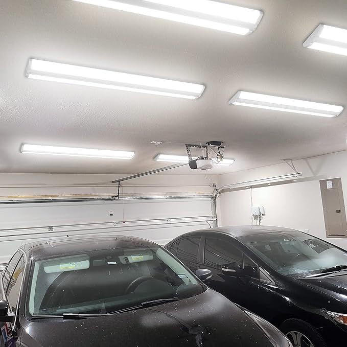 AntLux 4FT LED Wraparound Light Fixture 50W Ultra Slim LED Shop Lights for Garage, Eye Care, 5500 Lumens, 4000K Neutral White, 4 Foot Flush Mount Office Ceiling Wrap Light for Workshop Kitchen Laundry