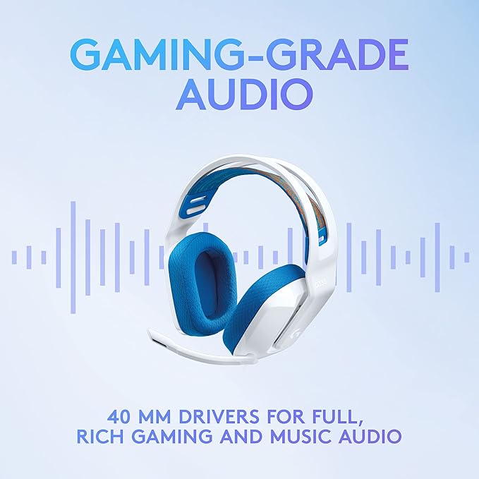 Logitech G335 Wired Gaming Headset, with Flip to Mute Microphone, 3.5mm Audio Jack, Memory Foam Earpads, Lightweight, Compatible with PC, PlayStation, Xbox, Nintendo Switch/Switch 2 - White