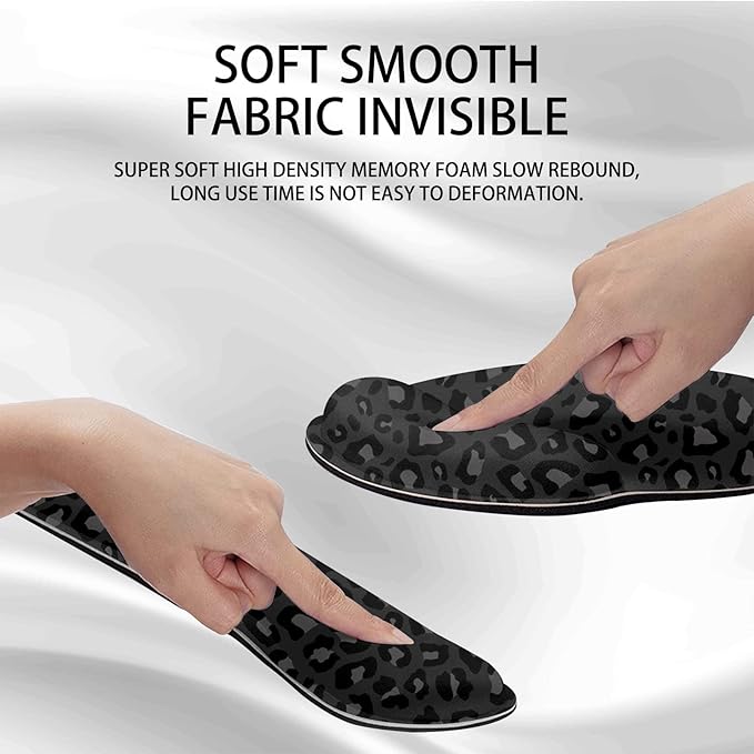2Pcs Keyboard Wrist Rest Pad and Mouse Wrist Rest Support Mouse Pad Set,Ergonomic Support,Gaming Mouse Pad,Memory Foam,Non-Slip Base,for Office Western-Black Leopard Cheetah Pattern