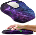 Ergonomic Slope Mouse Pad Wrist Support, Wrist Rest Mousepad for Carpal Tunnel with Massage Bulge and Slow Rebound Memory Foam (12x8 inch, Galaxy)