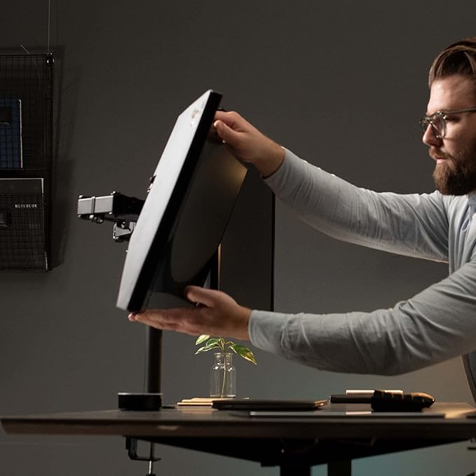 VIVO Full Motion Dual Monitor Desk Mount Clamp Stand VESA, Double Center Arm Joint, Holds 2 Screens up to 34 inches, STAND-V102D