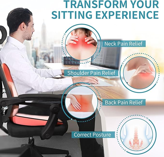FLORICH Car Neck Headrest Pillows, Ergonomic Office Chair Seat Cushions, Car Lumbar Back Support Pads, for Back, Coccyx, Tailbone, Hip & Spine Comfort, Ergonomic Hip Pillow