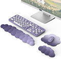 MoKo Cloud Wrist Rest, Ergonomic Cloud Keyboard Wrist Rest with Mouse Rest Wrist Pad, Durable Polyester Cloud Arm Rest Wrist Pad for Keyboard and Mouse for Office, Gaming, Computer, Laptop, Purple