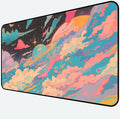 Colorful Starry Sky Desk Mat, Abstract Art Mouse Pads Long, Anime Large Game Desktop Cover Pad, Cute Eye Mouse Mats XXL, Women Laptop Keyboard Mat Suitable for Work Office Home 31.5"X15.7"