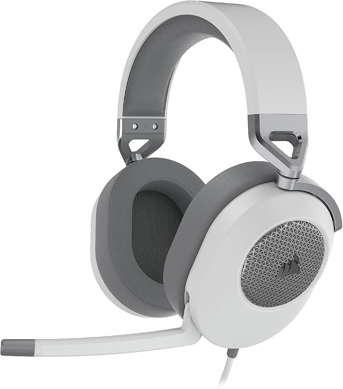 Corsair HS65 Surround Multiplatform Wired Gaming Headset – Dolby Atmos – SonarWorks SoundID – iCUE Compatible – PC, Mac, PS5, PS4, Xbox, Nintendo Switch, Mobile – White