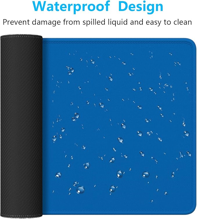 Dapesuom Large Mouse Pad, Extended Gaming Mouse Mat with Stitched Edges, Full Size Desk Mats with Non-Slip Base, Computer Big Desktop Keyboard Pad for Laptop, Office, 23.6 x 11.8 in, Dark Blue