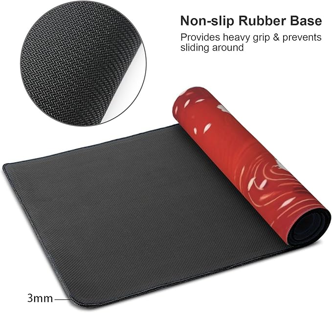 Desk Mat, Japanese Koi Fish XXL 35.4"x15.7"Large Gaming Mouse Pad, 3mm Thick Gaming Keyboard Pad,Desk Pad Non-Slip Rubber Base with Stitched Edges for Office Game Home Decor