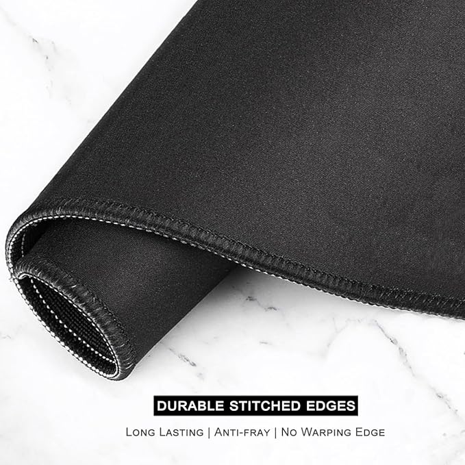 Auhoahsil Large Mouse Pad, XXL Desk Pad, Extened Mousepad 31.5" x 11.8", Non-Slip Rubber Base, Stitched Edges, Superior Surface, Gaming Keyboard Mat, Waterproof Desk Pad, Dark Blue Marble