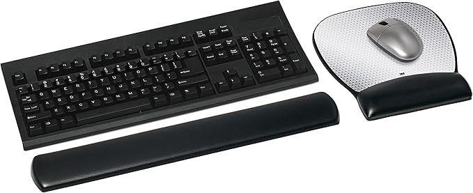3M Precise Mouse Pad with Gel Wrist Rest, Soothing Gel Comfort with Durable, Easy to Clean Leatherette Cover, Optical Mouse Performance, 9.2" x 8.7", Black (MW310LE)