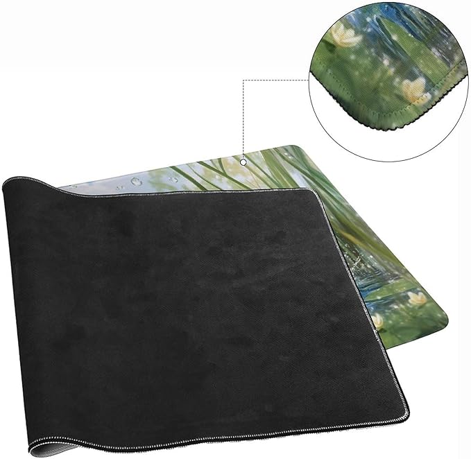 Large Ergonomic Gaming Mouse Pad Playful Ducklings in Pond - Cute Waterfowl Theme with Non-Slip Base Water-Resistant Surface and Stitched Edges 40x90cm