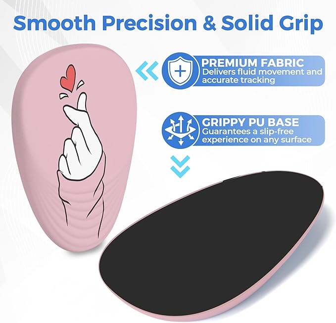 Ergonomic Mouse Pad with Wrist Support, Memory Foam Wrist Rest for Pain Relief & Carpal Tunnel, Non-Slip Base for Office, Computer, PC, Laptop (12x8x1.2inch, Korean Lovely Pink)
