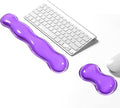 Gel Keyboard Wrist Rest Set, Clear Wrist Rest for Keyboard and Mouse, Ergonomic Keyboard Mouse Wrist Rest for Typing, Suitable for Office, Gaming, Computer, Laptop - Purple