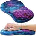 Hokafenle Ergonomic Mouse Pad Wrist Support, Wrist Rest Mousepad for Carpal Tunnel with Integrated Memory Foam Slope Massage Bulge (11.8x7.9 inch,Galaxy Nebula Space)