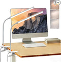 2 Pack LED Desk Lamp with Clamp, Desk Lamps for Home Office Three Colors Dimming, Computer Desk Monitor Light Bar Curved, Clip on Reading Accessories Lighting, Work from Home Essentials