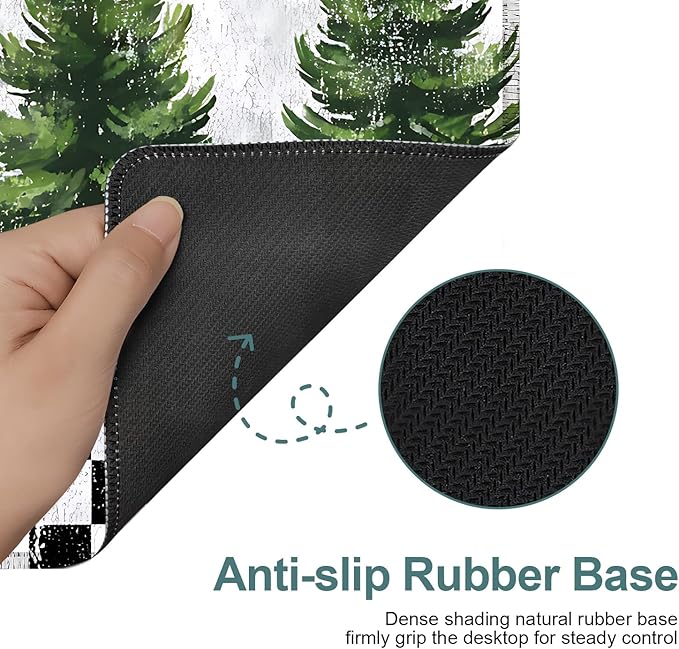 Christmas Tree Extended Gaming Mouse Pad 35.4x15.7Inch Large Desk Mat Anti-Slip Rubber Base & Durable Stitched Edges for Gamers Smooth Mouse Writing Surface for Desk Office/Home