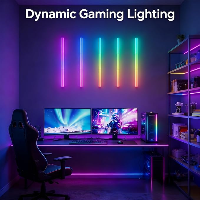 12-Inch Monitor Mount RGB Light Bar, 16 Million Colors Full Spectrum, 2 Controls (Button/App), USB-Powered Plug-and-Play Gaming Desk Light – for Gamers, Streamers, Designers, Enthusiasts