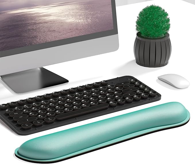 Dapesuom Enlarge Keyboard Wrist Rest Pad, Cute Memory Foam Wrist Rest for Computer Keyboard, Ergonomic Keyboard Mouse Wrist Support for Comfortable Typing, Comfort for Office, Gaming, Laptop, Green