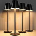 4-Pack Cordless Table Lamps - 5000mAh Rechargeable Battery Operated Desk Lamp, 3-Level Dimmable LED Night Light for Bedroom, Dining, Restaurant - Metal Design(Black 4pack)