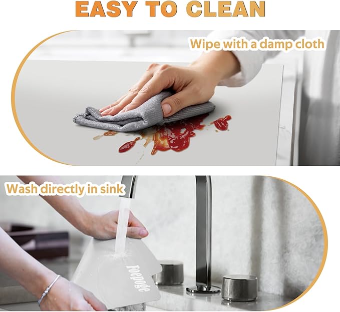 49.2" x 15.7" Large Silicone Mat for Kitchen Counter Protector, Cuttable Silicon Countertop Protector Mat Heat Resistant Mats for Countertop, Cut to Fit Placemat Ship Roll by Foepoge, Gray