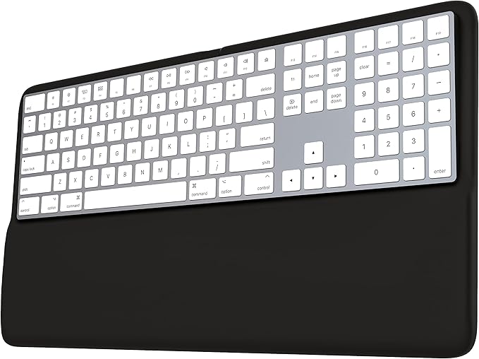 HONKID Keyboard Wrist Rest for Magic Keyboard 2 with Numeric Keypad(MQ052LL/A, A1843) and Magic Keyboard with Touch ID(‎MK2C3LL/A), Slim Keyboard Wrist Rest Relieve Pain & Fatigue
