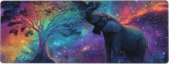 Elephant Mouse Pad Extended Large Gaming Mouse Pad XL Stitched Edges for Gamer Home Office 31.5 X 11.8 Inch