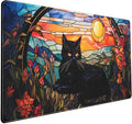 Black Cat Desk Mat Vintage Sunset XXL Large Mouse Pad Laptop Desk Mousepad with Stitched Edges, Keyboard Pad Mouse Mat for Work Game Office Desk Accessories 31.5x15.7 in