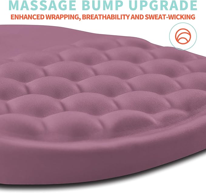 Ergonomic Mouse Pad Wrist Support with Memory Foam Massage Bulge, Carpal Tunnel Mousepad Wrist Rest for Mouse(12x8 inch, Dark Pink)