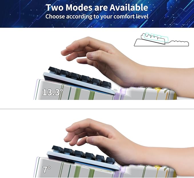 Wrist Rest for Computer Keyboard, Keyboard Wrist Rest, Ergonomic Keyboards Holder for Easy Typing Working, Wrist Pad for Keyboards with Comfortable Wrist Rest for Keyboard White Flower