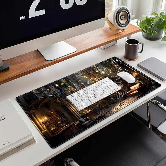 Vintage Aesthetic Desk Mat Adventure Extended Mouse Pad Large Gaming Mousepad XXL Dark Academia Desk Pad Laptop Computer Mouse Keyboard Mat 31.5 x 15.7 in for Office Desk Decor