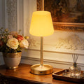 Small Shower Lamp Waterproof: Table Lamp with 4000mAH Battery - Rechargeable 3 Dimmable Cordless LED Lamp for Desk Bedroom Living Room Bathroom - Gold Touch Light for Parents Kids