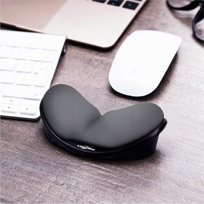 LINGSFIRE Memory Foam Mouse, Keyboard Wrist Rest Pad Anti-Skid Mousepad Support Mat for Office Computer Laptop Mac- Durable Comfortable Lightweight Easy Typing (Gray)