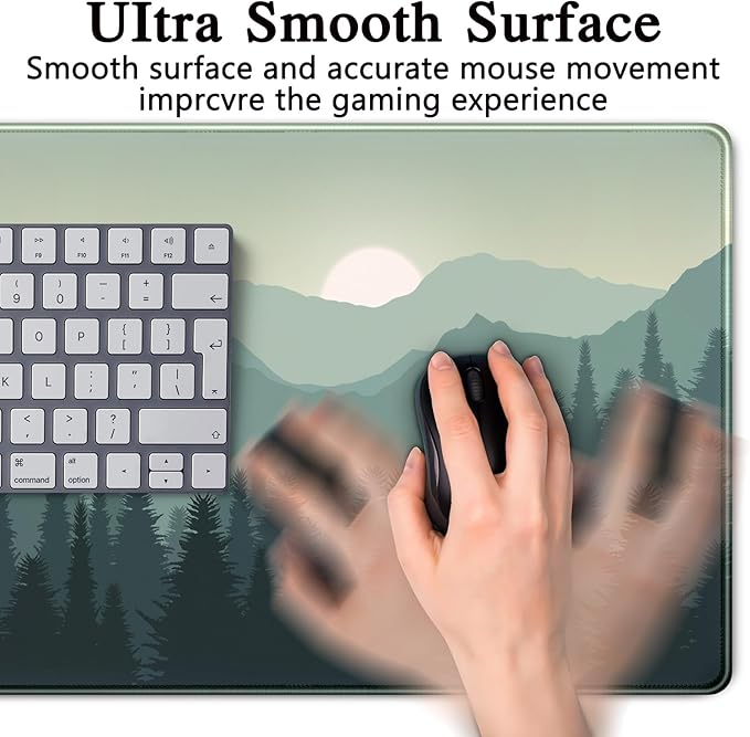 Forest Desk Mat Green Nature Large Mouse Pad XXL 31.5''X 15.7'' Landscape Aesthetic Desk Pad Gaming Mousepad Big Keyboard Mouse Mat for Laptop Computer Office Decor