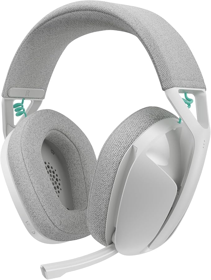 Logitech G321 Lightspeed Wireless Bluetooth Gaming Headset, Dynamic Comfort and fit, 16 kHz Boom mic, 20+ hrs Battery, PC, PS4, PS5, Nintendo Switch, Mobile - White