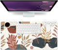 Desk Mat Large Protector Pad 31.5" ×15.7", Non-Slip PU Leather Desk Blotter, Waterproof Mouse Pad for Office Home Abstract Blossom