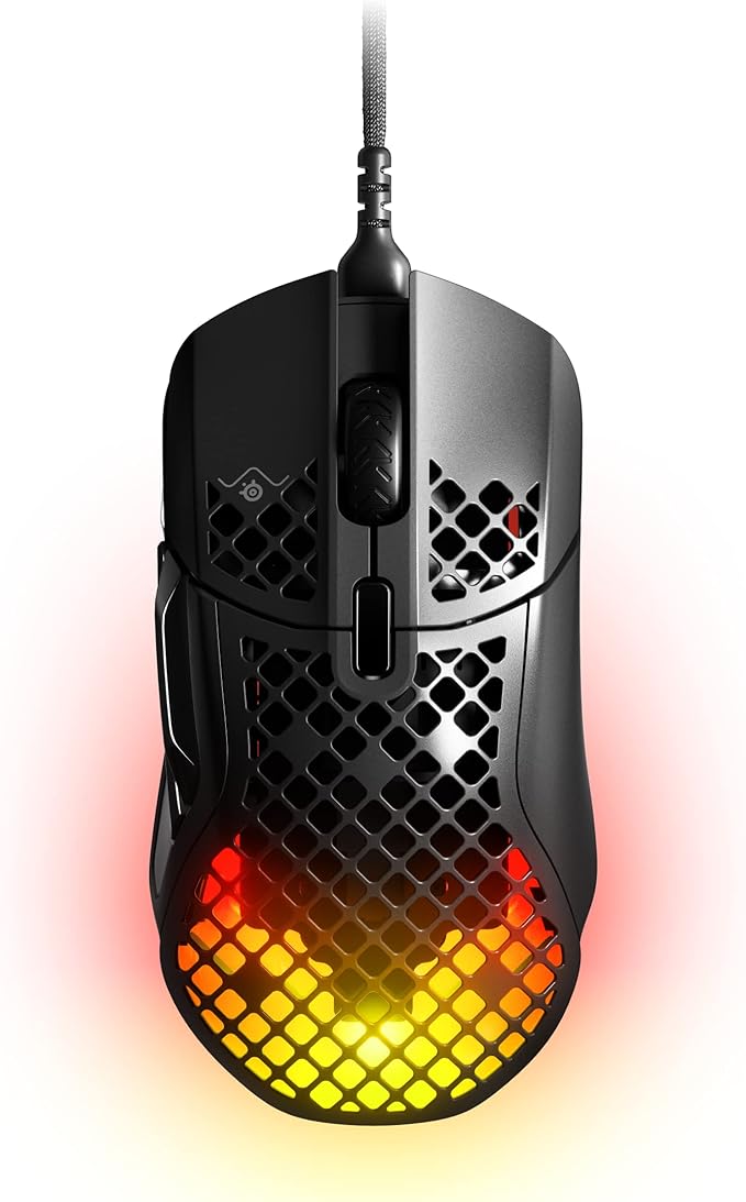 SteelSeries Aerox 5 - Holey RGB Gaming Mouse - Ultra-lightweight Water Resistant Design - 18K DPI TrueMove Air Optical Sensor