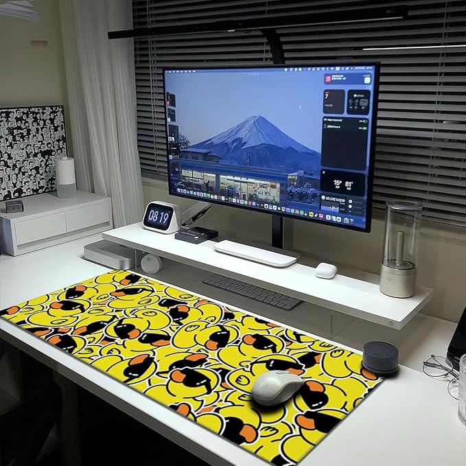 Duck Mouse Pad Extended Large Gaming Mousepad XL Big Long Oversized Desk Mat Stitched Edges 31.5 X 11.8 Inch for Home Office