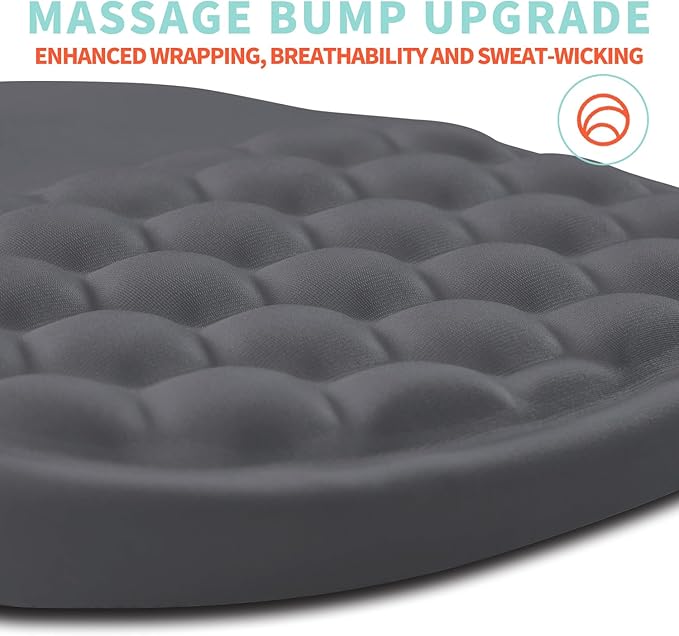 Ergonomic Mouse Pad Wrist Support with Memory Foam Massage Bulge, Carpal Tunnel Mousepad Wrist Rest for Mouse(12x8 inch, Dark Grey)