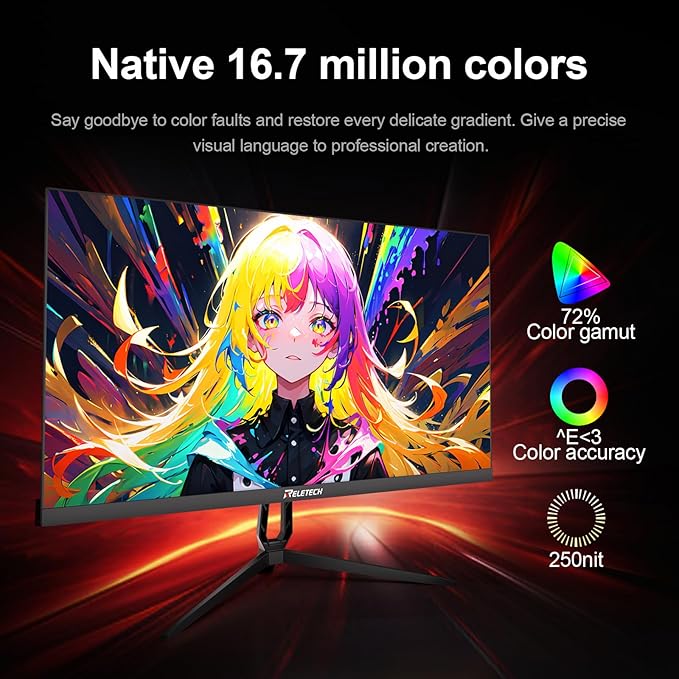 23.8inch 180Hz Gaming Monitor,FHD (1920 x 1080P), 1ms Response Time 100% sRGB Computer Monitor, Fast-IPS Panel, FreeSync & G-Sync, HDMI & DP & USB Ports VESA Compatible, (R23 Blitz)