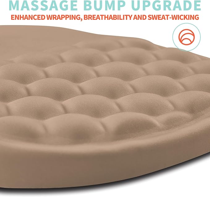 Ergonomic Mouse Pad Wrist Support with Memory Foam Massage Bulge, Carpal Tunnel Mousepad Wrist Rest for Mouse(12x8 inch, Sand Color)