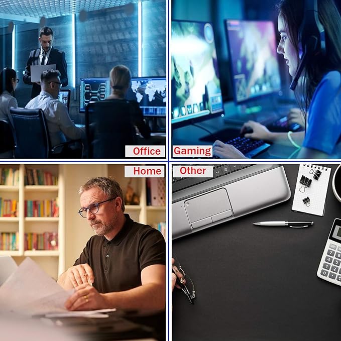 Large Mouse Pad, Big Desk Mat Large Office Desk Pad, Durable Extended Mouse Mat 31.5"x15.7" Mousepad with Non-Slip Rubber Base & Stitched Edge for Home Office Work, White Line