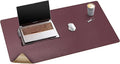 Mydours Dual-Sided Desk Pad, 40" x 20"Large Mouse mats Cork & PU Leather for Office and Home Work, Waterproof Desk Mats on The Top of Desks (Burgundy)