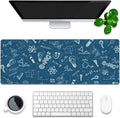 Desk Mat, Blue School Science Formula Extended Gaming Mouse Pad Large, 31.5"x11.8" Big Mouse Pad with Non-Slip Base and Stitched Edge, Long Computer Keyboard Mouse Mat for Home Office Work