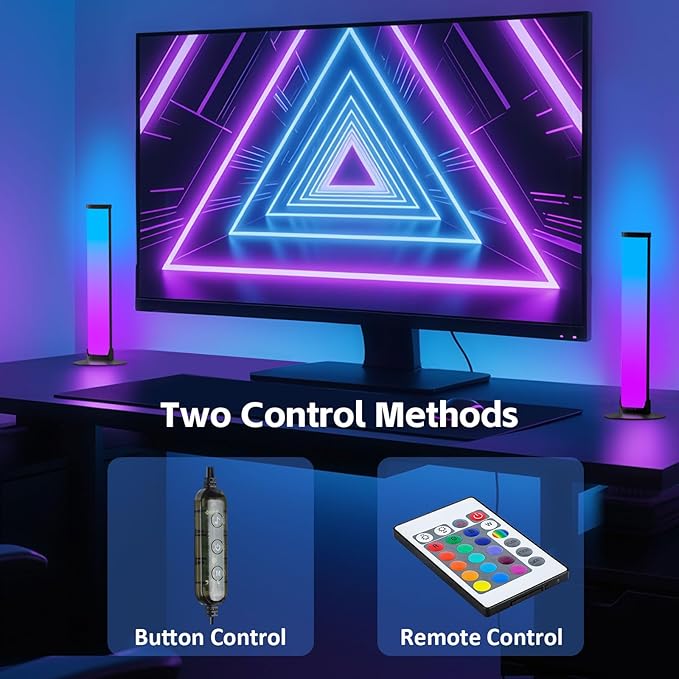 RGB Light Bar,Smart LED Light Bar for Room,Dynamic Music Sync Ambient Lamp,16 Million Colors Gaming TV Backlight, Remote Control Smart Lights for Room Gaming Equipment Decoration (Multi-Color)