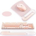 Ospelelf Mouse Pad with Wrist Rest and Ergonomic Gel Keyboard Hand Wrist, Support for Typing Gaming, Relieve Wrist Pain, Cool & Easy to Clean, for Office, Programmer, Home Computer Use, Pink